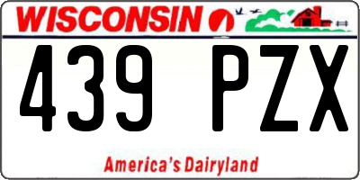 WI license plate 439PZX