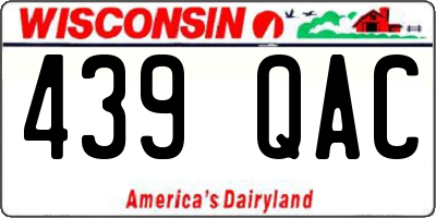 WI license plate 439QAC