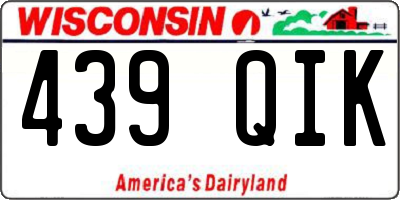 WI license plate 439QIK