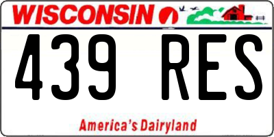 WI license plate 439RES