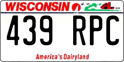 WI license plate 439RPC