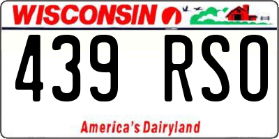 WI license plate 439RSO