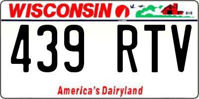 WI license plate 439RTV