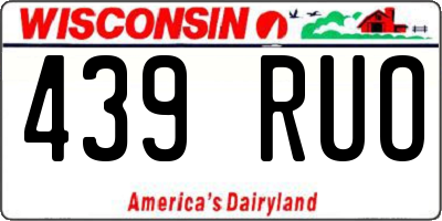 WI license plate 439RUO