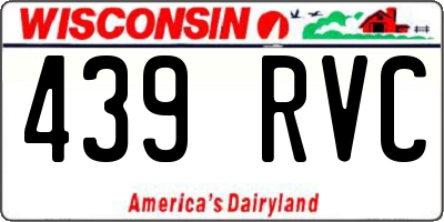 WI license plate 439RVC