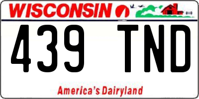 WI license plate 439TND