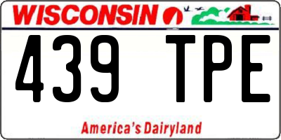 WI license plate 439TPE