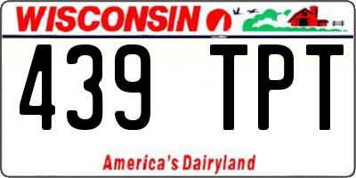 WI license plate 439TPT