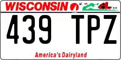 WI license plate 439TPZ