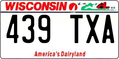 WI license plate 439TXA