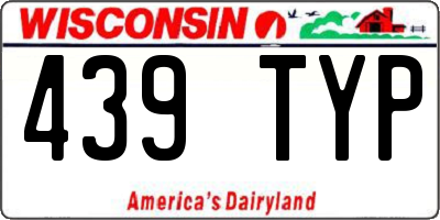 WI license plate 439TYP