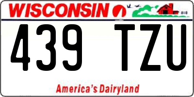 WI license plate 439TZU
