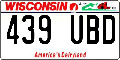WI license plate 439UBD