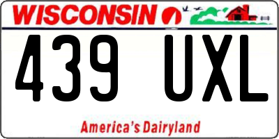 WI license plate 439UXL