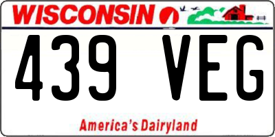 WI license plate 439VEG