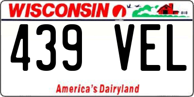 WI license plate 439VEL