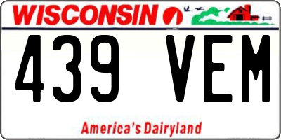 WI license plate 439VEM