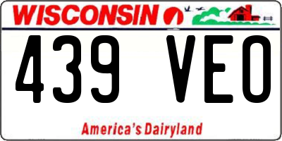 WI license plate 439VEO