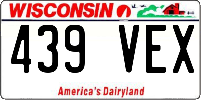WI license plate 439VEX