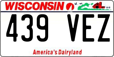WI license plate 439VEZ