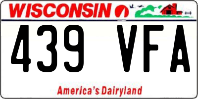 WI license plate 439VFA