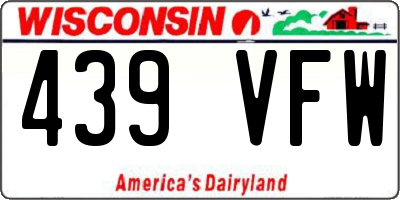 WI license plate 439VFW