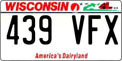 WI license plate 439VFX