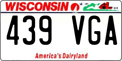 WI license plate 439VGA
