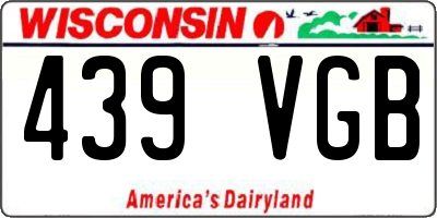 WI license plate 439VGB