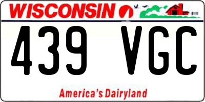 WI license plate 439VGC