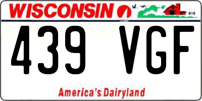 WI license plate 439VGF