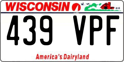 WI license plate 439VPF