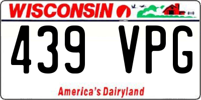WI license plate 439VPG