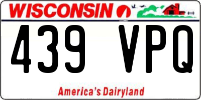 WI license plate 439VPQ