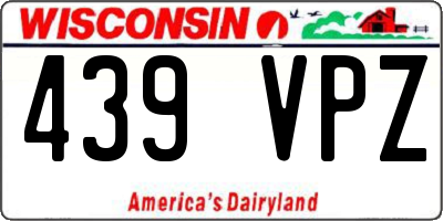 WI license plate 439VPZ