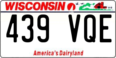 WI license plate 439VQE