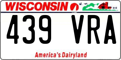 WI license plate 439VRA