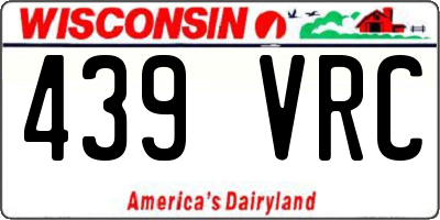 WI license plate 439VRC