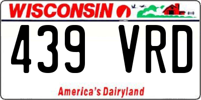 WI license plate 439VRD