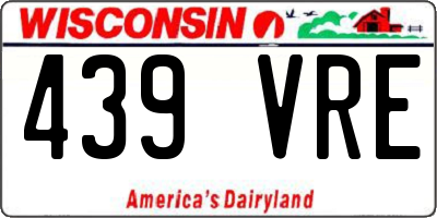 WI license plate 439VRE
