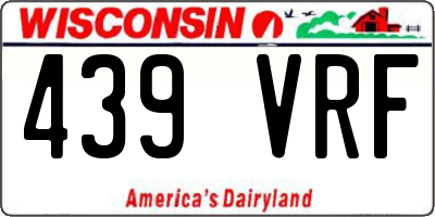 WI license plate 439VRF