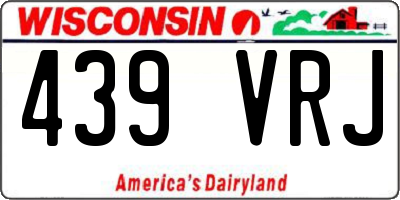 WI license plate 439VRJ