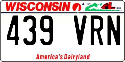 WI license plate 439VRN