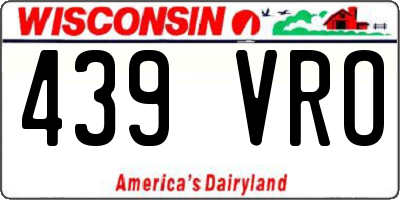 WI license plate 439VRO
