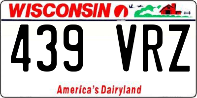 WI license plate 439VRZ
