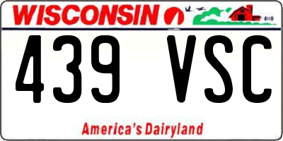 WI license plate 439VSC