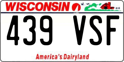 WI license plate 439VSF