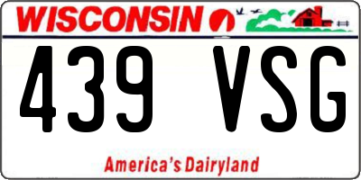 WI license plate 439VSG