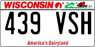 WI license plate 439VSH