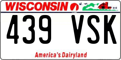 WI license plate 439VSK